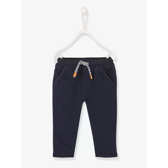 Pantalon en sergé doublé bébé garçon encre