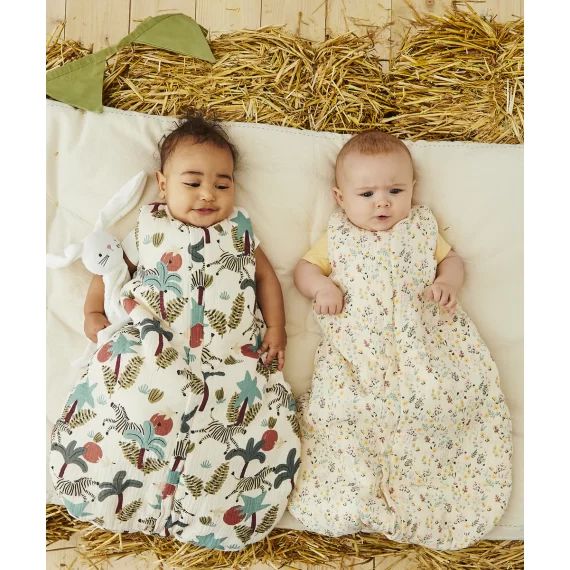 Gigoteuse bébé écru en coton et rembourrage recyclé thème jungle –  – Soldes