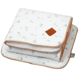 Ensemble Coussin Et Couverture Pour Berceau Et Couffin Melody Blanc Imprimé Minimaliste