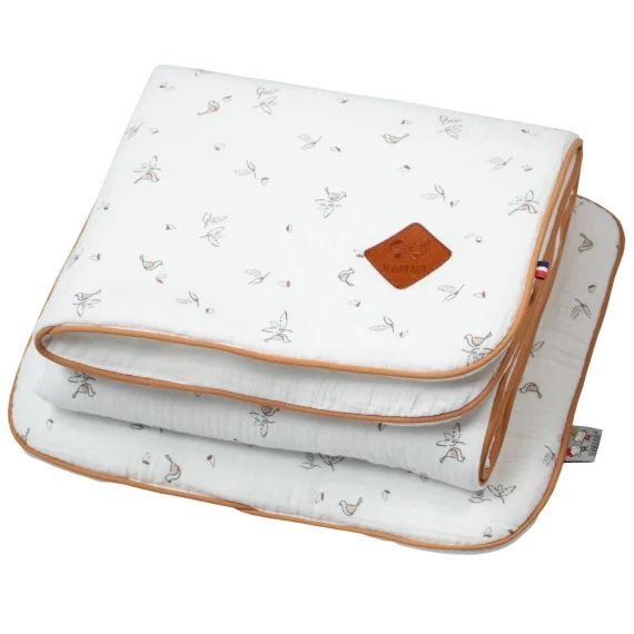 Ensemble Coussin Et Couverture Pour Berceau Et Couffin Melody Blanc Imprimé Minimaliste
