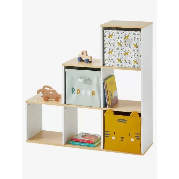 Meuble 6 cases blanc / bois