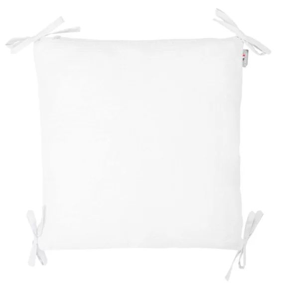 Sevira Kids – Taies de coussin pour tour de lit modulable en gaze de coton Jeanne – Blanc – blanc