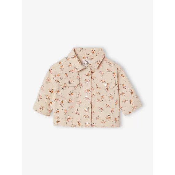 Veste imprimée en denim bébé beige