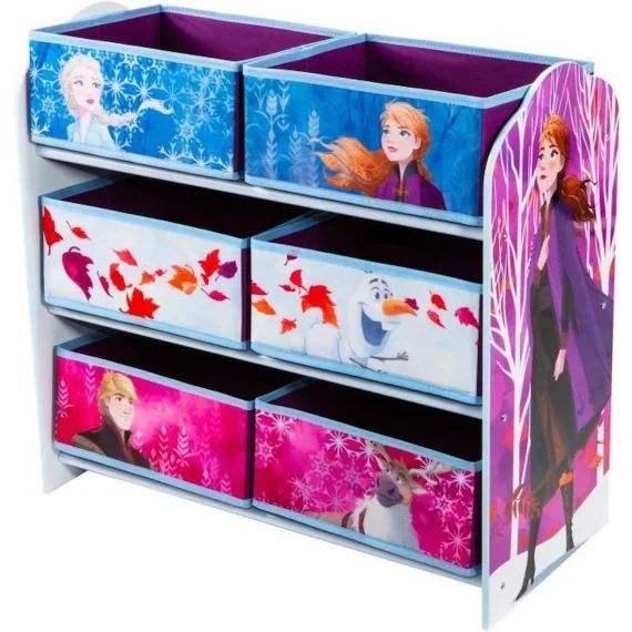 Disney La Reine des Neiges – Meuble de rangement pour chambre d’enfant avec 6 bacs rose