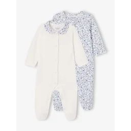 Lot de 2 dors-bien fleuris bleu