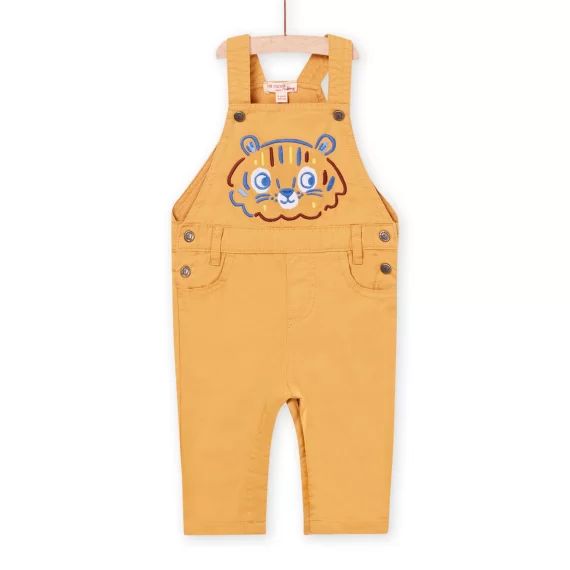 Salopette Longue À Broderie Tête De Tigre – Marron