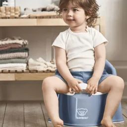 Pot bébé fauteuil bleu profond et blanc