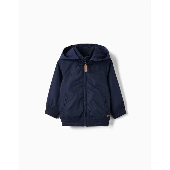 Manteau Avec Capuche Amovible Bleu