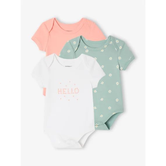 Lot de 3 bodies manches courtes bébé lot blanc