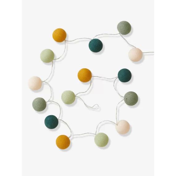 Guirlande boules lumineuse avec interrupteur vert sauge