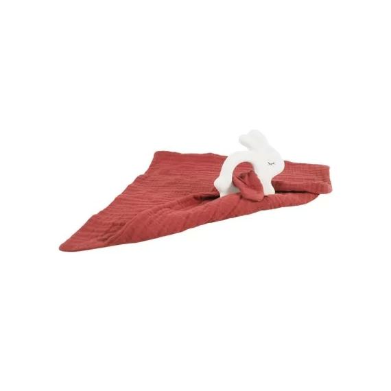 Jouet de dentition avec lange Lapin rouille