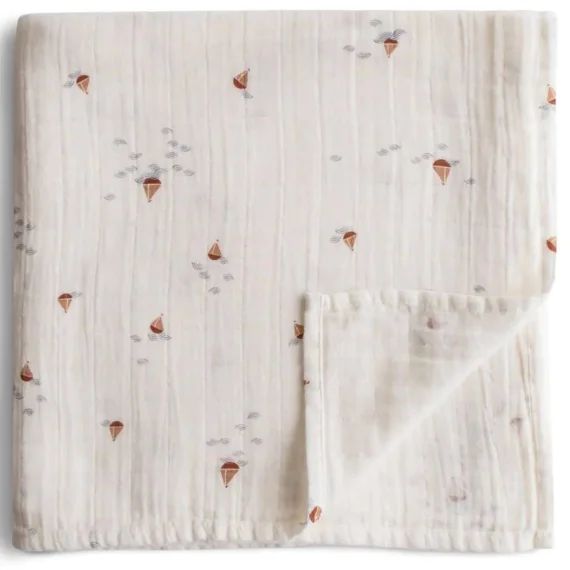 Maxi Lange En Coton Bio Ecru, Marron, Bleu