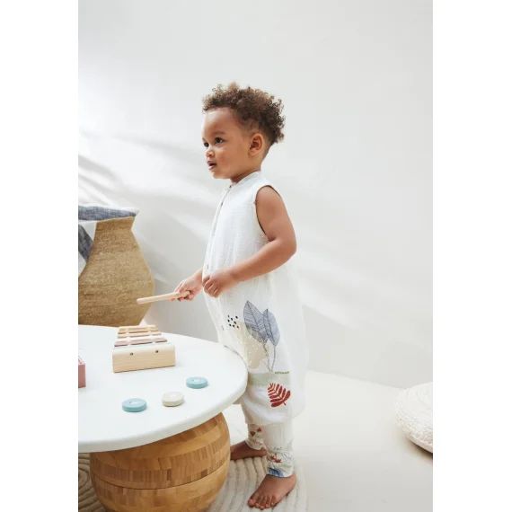 Turbulette Tog 2 En Gaze De Coton Avec Pieds Retroussables Sian Ecru