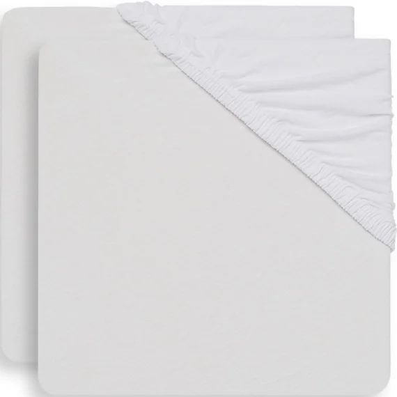 Lot de 2 draps housses de berceau blancs (40 x 80 cm)