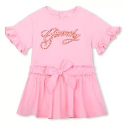 Robe à manches courtes Fille Rose