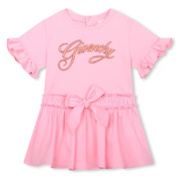 Robe à manches courtes Fille Rose