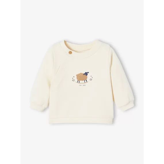 Sweat bébé imprimé mouton écru