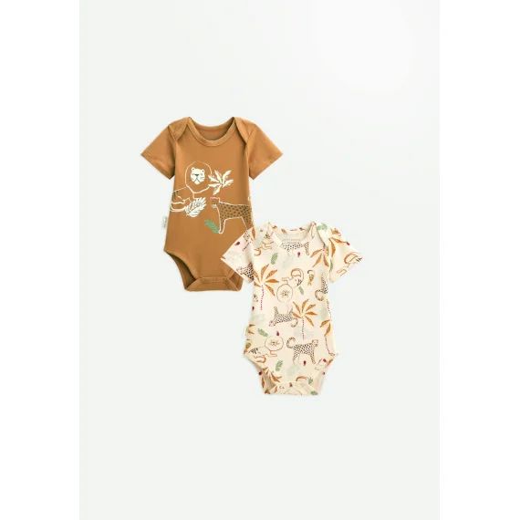 Lot De 2 Bodies Bébé Manches Courtes Tango Ecru