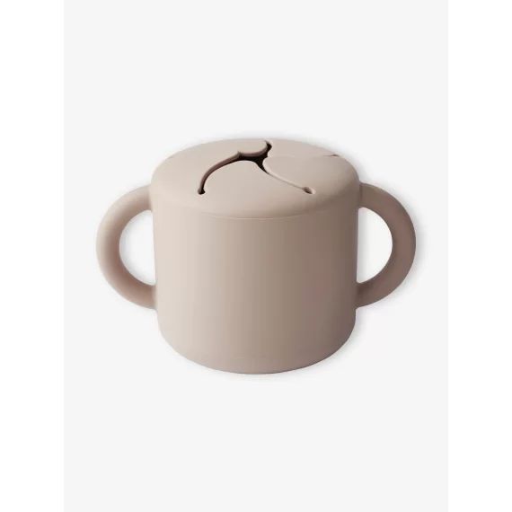 Tasse à goûter MUSHIE en silicone beige
