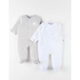 Ensemble De 2 Dors-bien En Velours Beige