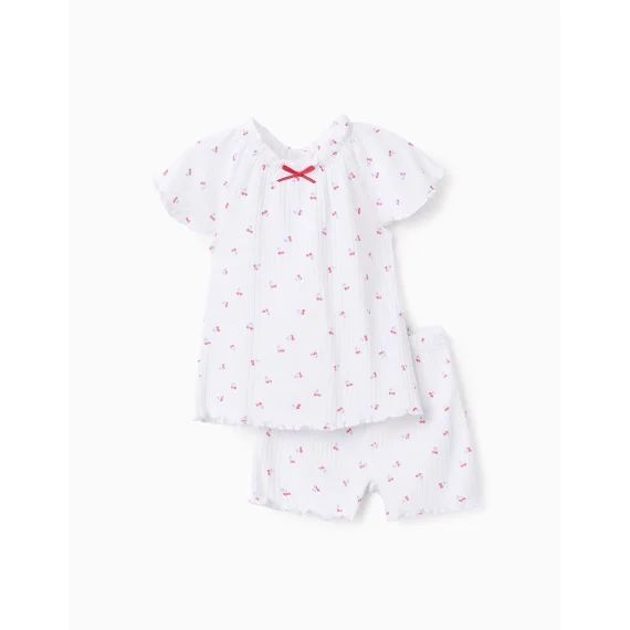 Pyjama Côtelé En Coton Blanc