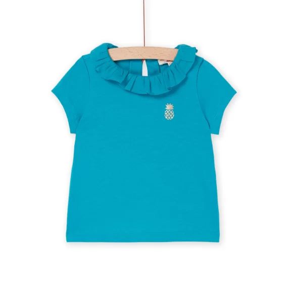 T-shirt Turquoise Foncé À Manches Courtes