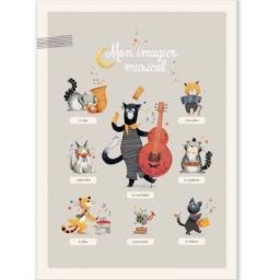 Affiche Imagier musical Les Moustaches (50 x 70 cm)