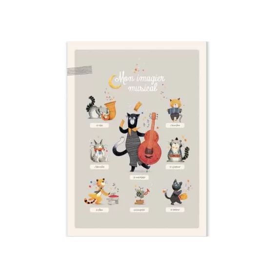 Affiche Imagier musical Les Moustaches (50 x 70 cm)