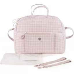 Sac à langer Together Vichy rose et blanc