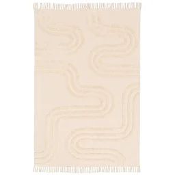 Tapis Enfant Tufté En Coton Lavable À La Machine Ribbon Beige