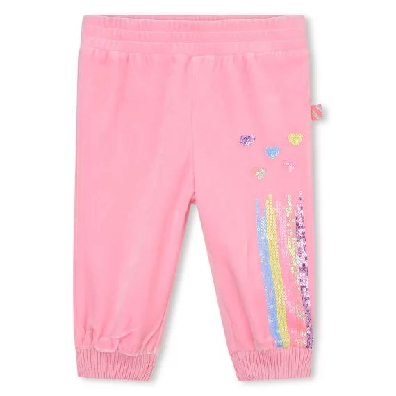 Pantalon de jogging en velours Fille Rose
