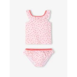 Maillot de bain 2 pièces bébé fille avec couche intégrée rose pâle