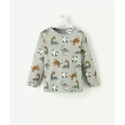 T-shirt bébé garçon en coton bio vert avec animaux –  – Soldes