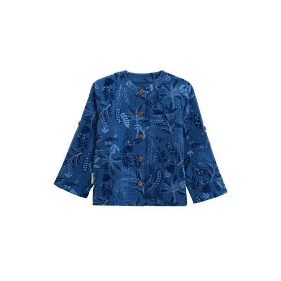 Chemise Bébé En Gaze De Coton Gamboa Bleu