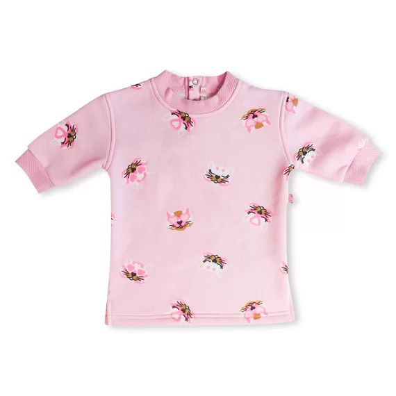 Robe molletonnée à motifs Fille Rose