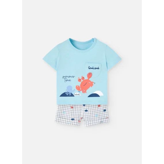Ensemble T-shirt Et Pantalon Court Bleu