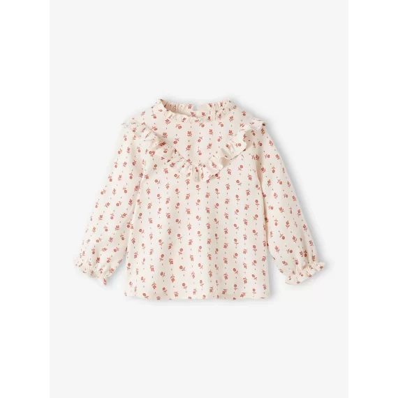 Blouse fluide bébé fleurie écru