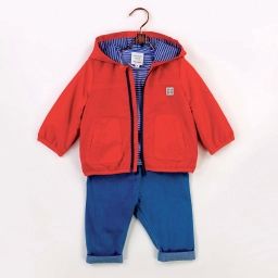 Blouson à capuche déperlant Garçon Rouge