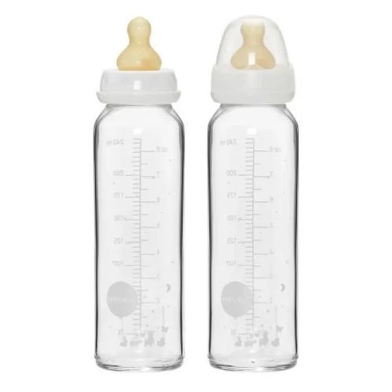Biberon En Verre 240 Ml – Pack De 2 Biberons – Hevea Blanc