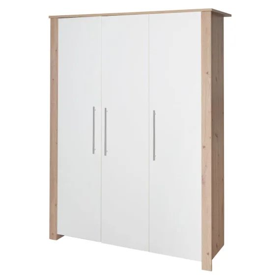Armoire Bébé 3 Portes À Fermeture Douce Malo Blanc – Chêne Sonoma Scié
