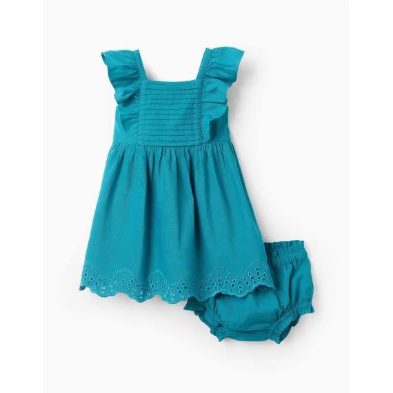 Robe + Bloomer Avec Broderie Anglaise Brothers & Sisters Bleu