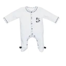 Pyjama bébé à  manches longues en velours blanc