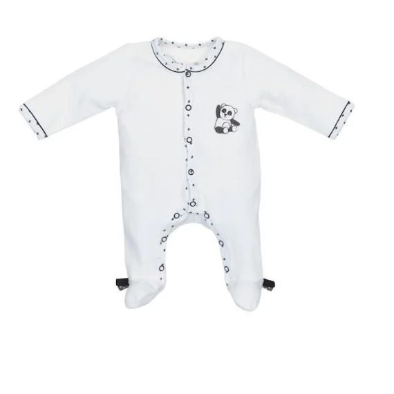 Pyjama bébé à  manches longues en velours blanc