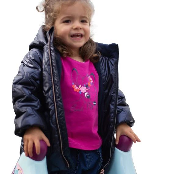 Doudoune à capuche déperlante Fille Violet