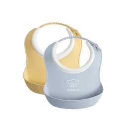 Mini Bavoir, lot de 2 – Jaune pastel/Bleu pastel