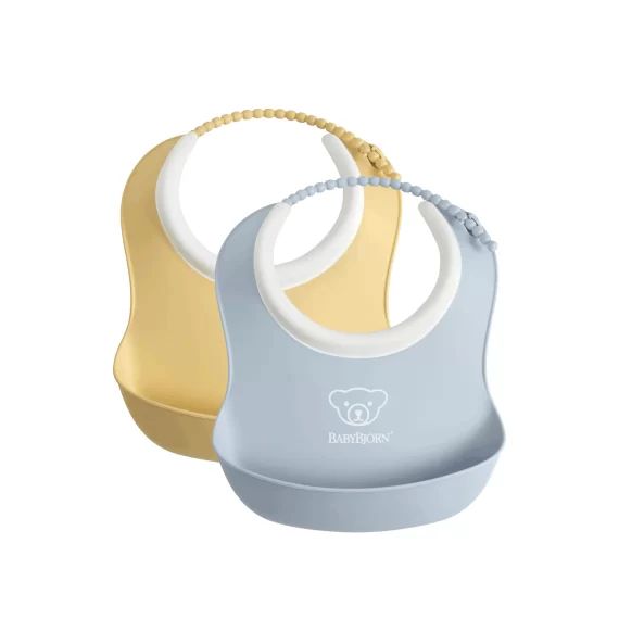 Mini Bavoir, lot de 2 – Jaune pastel/Bleu pastel