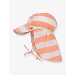 Casquette protège nuque enfants LÄSSIG rayé blanc