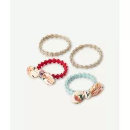 Lot de 4 élastiques bébé fille couleur argentée et avec noeuds –  – Soldes