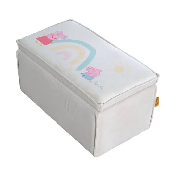 Coffre À Jouets En Bois Et Velours – Banc De Rangement Pour Enfant Peppa Pig Beige – Peppa Pig
