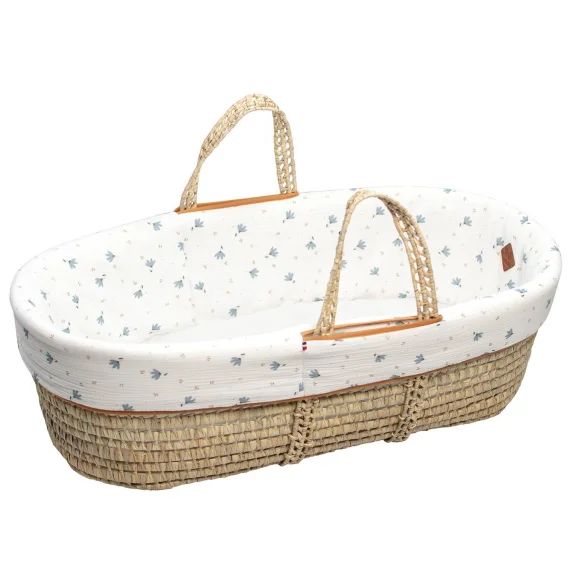 Couffin Bébé Avec Matelas Habillage Et Drap Housse Bleuet Imprimé Floral